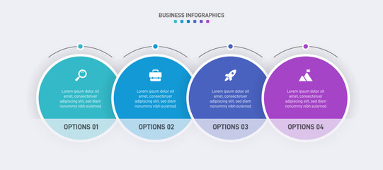 Horizontal progress bar featuring 4 arrow-shaped elements, symbolizing the four stages of business strategy and progression. Clean timeline infographic design template. Vector for presentation