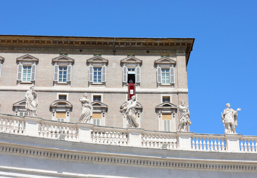 Vatican City, VA, Vatican - August 16, 2020: Pope Francis during Sunday Angelus