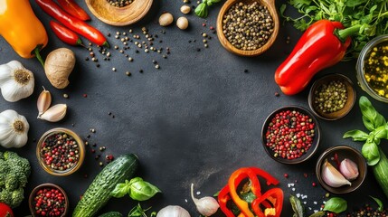 A vegan meal preparation scene, featuring a variety of colorful vegetables and plant-based ingredients, emphasizing the benefits of a vegan diet