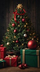 christmas tree with presents