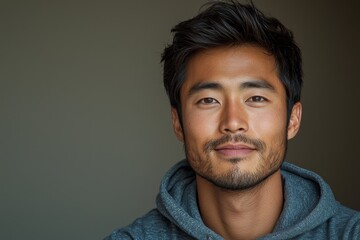 Obraz premium An Asian man with a downcast expression is thinking deeply about a recent painful experience, feeling overwhelmed by stress and anxiety, dealing with either financial or relationship issues