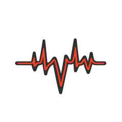 Heartbeat Line Icon in Red and Black 