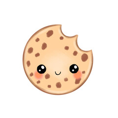 Cookies with chocolate chips, children's illustration