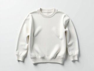 Fototapeta premium white knitted sweater on a white background. Casual, warm clothing.