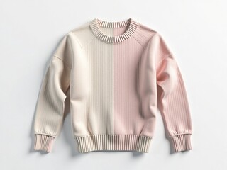 Obraz premium pink knitted sweater on a white background. Casual, warm clothing.