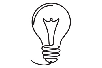 One continuous single line hand drawing of big lamp