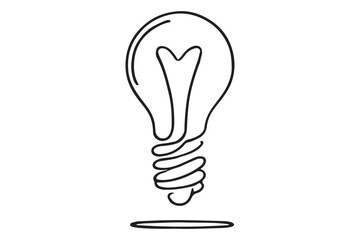 One continuous single line hand drawing of big lamp