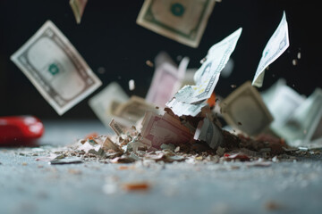 Collapsed economic model reveals destruction of currency in chaotic setting highlighting financial instability