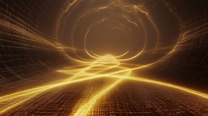 An endless glowing path suspended in the void