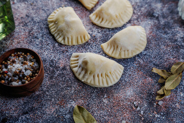 Raw semi finished frozen products, meals.