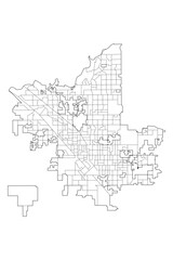 Fresno Neighborhoods: Vector Map of California's Raisin Capital Communities