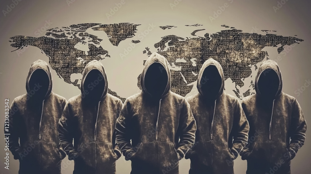 Wall mural hacker are planning to hack and attack networks and cyber security systems.team people innovation co