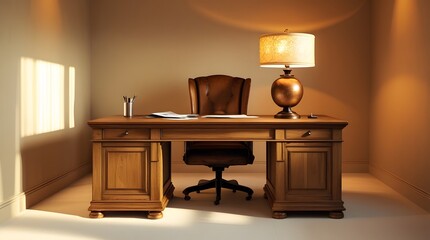 The Warmth of a Classic Office Desk
