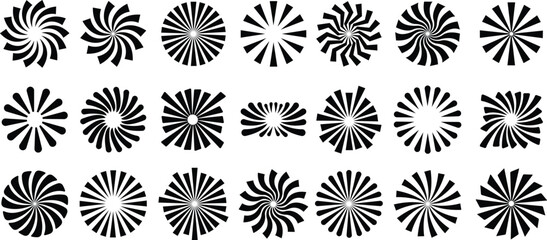 Sunburst, Starburst icon in flat set. vector for apps or web Retro wavy edge circle stickers, price promo tags, Empty vintage star burst callouts or sunburst Isolated on transparent background