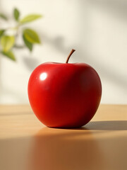  Red Apple on a Wooden Table
