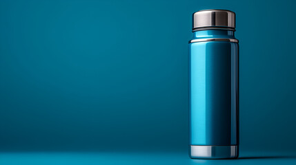 Minimalist thermos flask isolated on a flat clean background