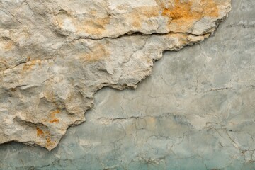 Fototapeta premium A textured image showcasing a blend of rough, light beige rock and smoother, grey stone with visible cracks.