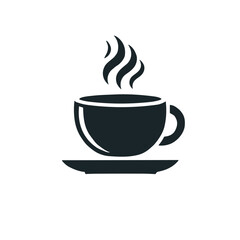 Fototapeta premium Black and White Silhouette of Coffee Cup