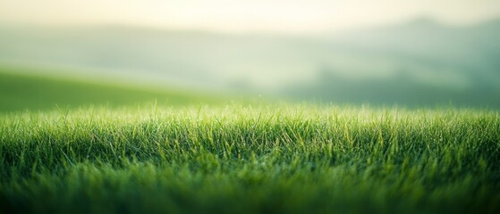 Fresh Green Grass in Morning Light