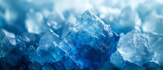Obraz premium Blue Ice Crystals in Focused Macro View