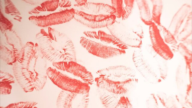 Kisses lipstick love patern background video