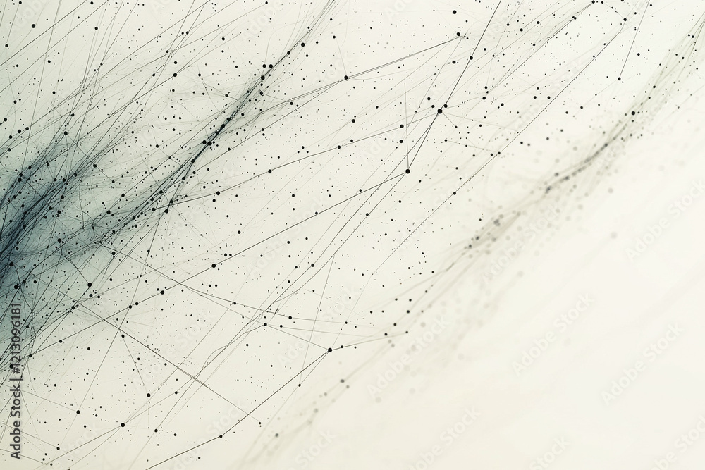 Poster subtle abstract pattern with delicate lines and dots in muted grays on a soft sandy background creat