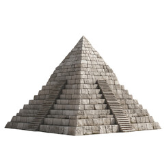 Stone Pyramid Structure Isolated on Transparent Background