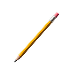 Yellow Writing Pencil Isolated on Transparent Background