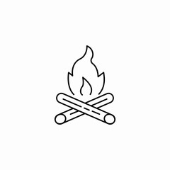 burning fireplace icon sign vector