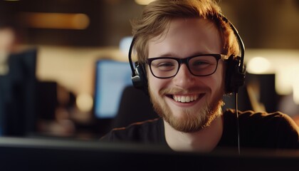 Happy And Smiling Customer Support Phone Operator Portrait At Office, Wearing A Headset And Working Diligently; Providing Assistance To Customers.