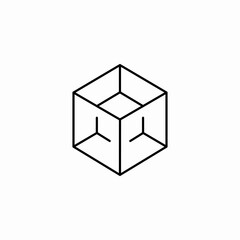 multidimensional cube icon sign vector