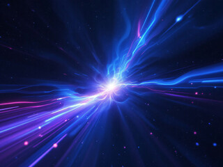 Fototapeta premium Cosmic energy burst with vibrant, radiant light rays in a dynamic, futuristic explosion of color.