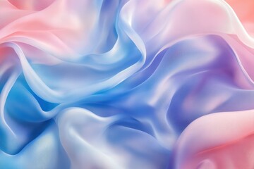 Obraz premium Abstract background of smooth flowing ribbons in iridescent colors like blue, pink, and white