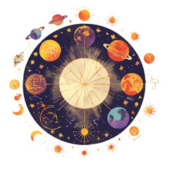 Astrographical Chart – Detailed Watercolor Vector Illustration, Celestial Mapping Design, Cosmic Exploration Chart Artwork, Intricate and Expansive Astrographic Vector.  
