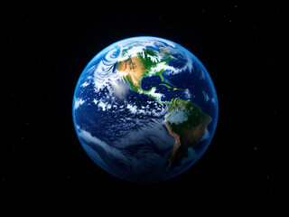 Fototapeta premium Globe, Earth, Africa, Europe, Asia, oceans, blue, space, planet, continents, clouds, atmosphere, world, map, satellite, view, geography, land, water, environment, nature, sphere, international, global