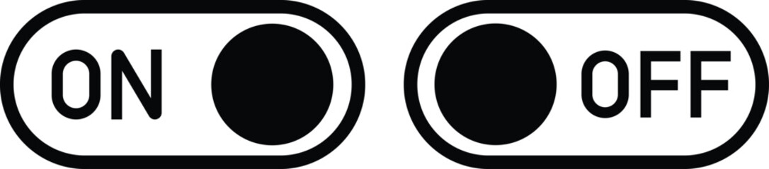 Power On Off Button icon in flat line set. vector for apps or web Energy switch Power turn on, off symbol, shutdown Press start sign isolated on transparent background circle symbol Electric power