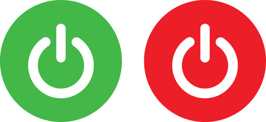 Power On Off Button icon in flat set. vector for apps or web Energy switch Power turn on, off symbol, shutdown Press start sign isolated on transparent background circle symbol Electric power