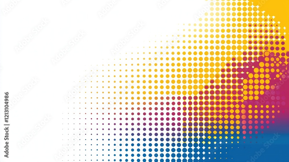 Canvas Prints colorful halftone dots gradient background fading to white.
