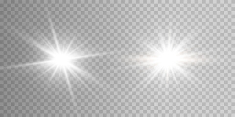 Glow light effect. Star burst with sparkles.Sun.