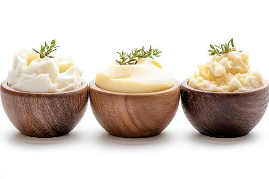 Collection of lard on white background