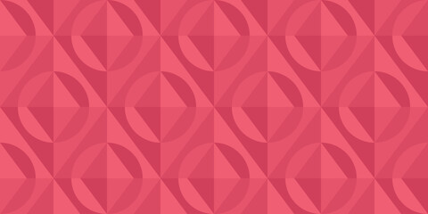Retro-inspired geometric pattern with overlapping circles and diamonds in vibrant red and pink hues. Perfect for wallpapers, textiles, packaging, web backgrounds or mid-century modern design projects.