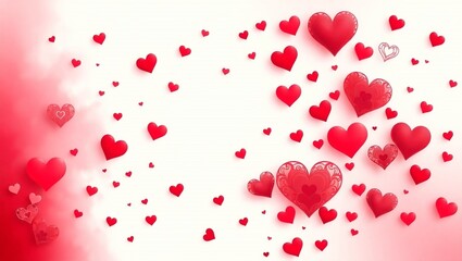 Obraz premium valentine background with red hearts, ai generated