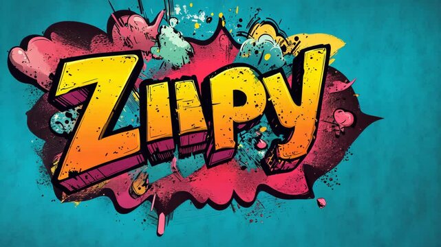 Vibrant comic book explosion with dynamic typeface transition and colors