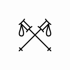 ski poles icon sign vector