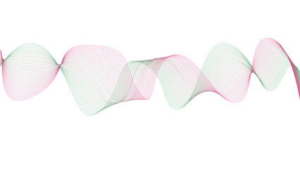 Vector curvy abstract line art wavy flowing dynamic pink, blue, green in concept music or sound, wave, wind, information flow	