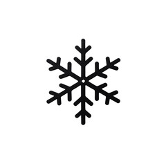 Minimalist Snowflake on Plain White Background, No Shadow.