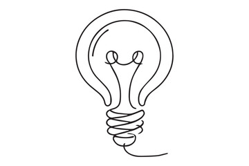 One continuous single line hand drawing of big lamp