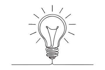 One continuous single line hand drawing of big lamp