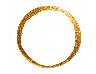 Obraz premium gold glitter texture circle, isolated on white background, cut out