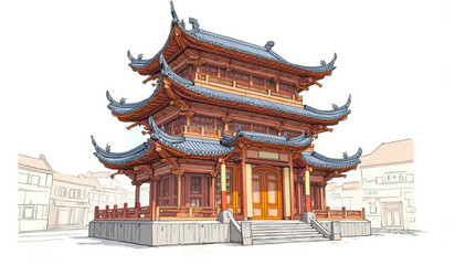 Obraz premium the cover of a book with a picture of a pagoda in the background and the title of the book ' s title